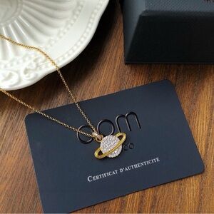 Elegant Gold and Silver Planet Necklace